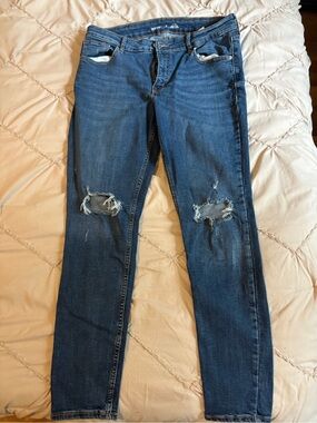Old Navy Women's Skinny Ripped Dark Blue Jeans